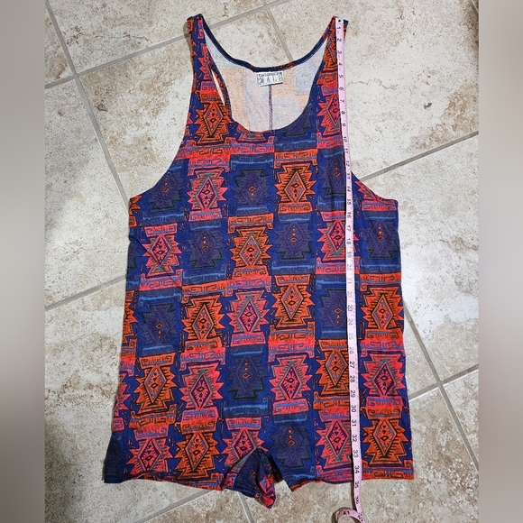 International Male Large Red Black Aztec Print Vintage Rare 90s Beach Step-Ins - Picture 5 of 5